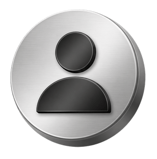 Icône 3D décorative en argent représentant un avatar utilisateur, sur la page FAQ